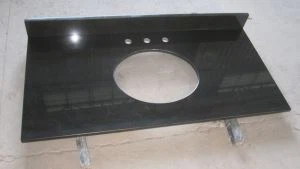 Absolutni črni granitni podmorski enojni umivalnik iz kopalke